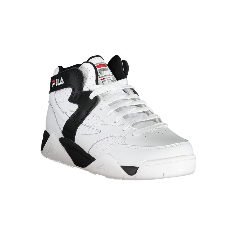 White Polyester Athletic Sneakers
