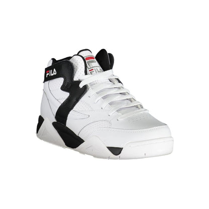 White Polyester Athletic Sneakers