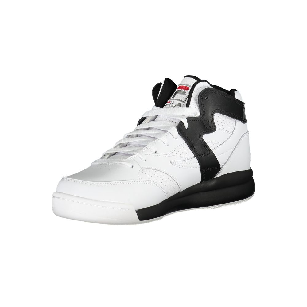 White Polyester Athletic Sneakers