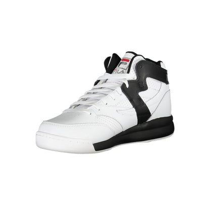 White Polyester Athletic Sneakers