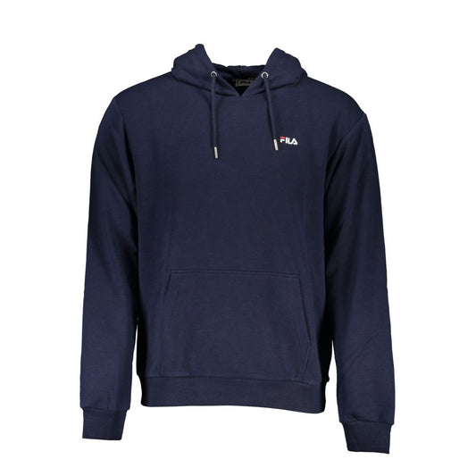 Blue Cotton Men Sweater with Hood