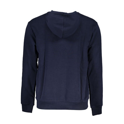 Blue Cotton Men Sweater with Hood