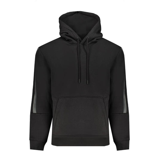 Black Cotton Men's Hooded Sweater