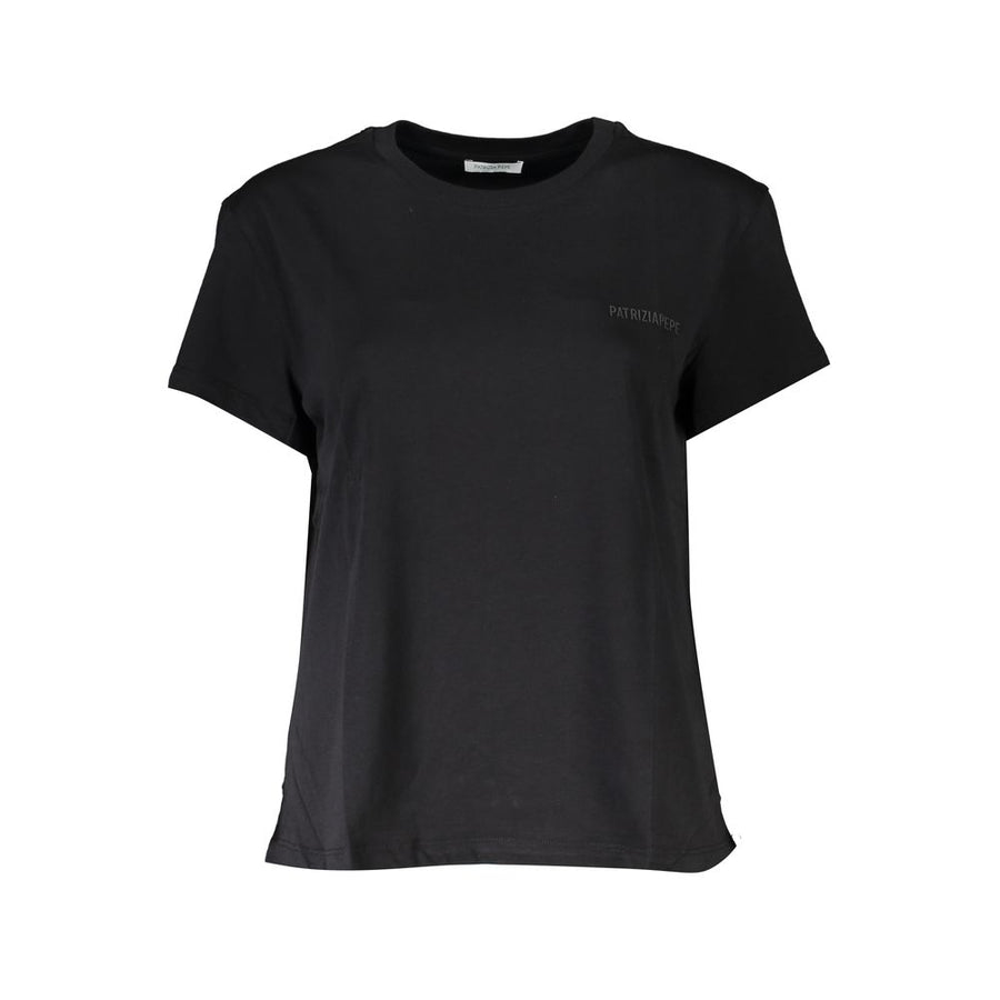 Black Cotton Women T-Shirt