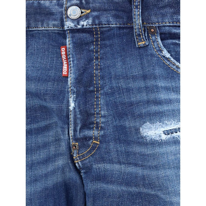 Blue Cotton Skinny Jeans