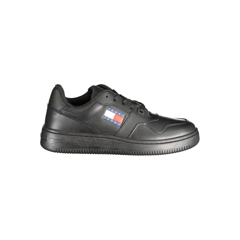 Black Leather Women Sneaker