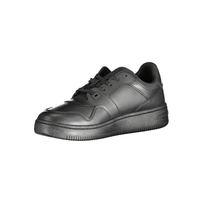 Black Leather Women Sneaker