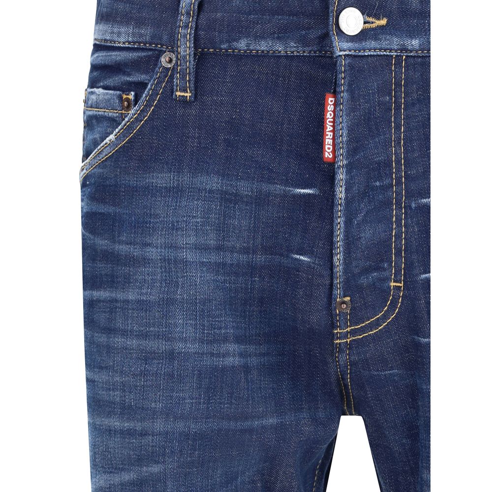 Blue Cotton Skinny Jeans