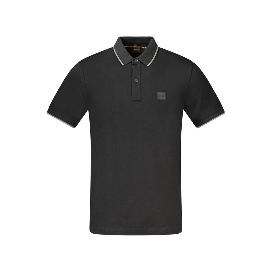 Black Cotton Polo Shirt