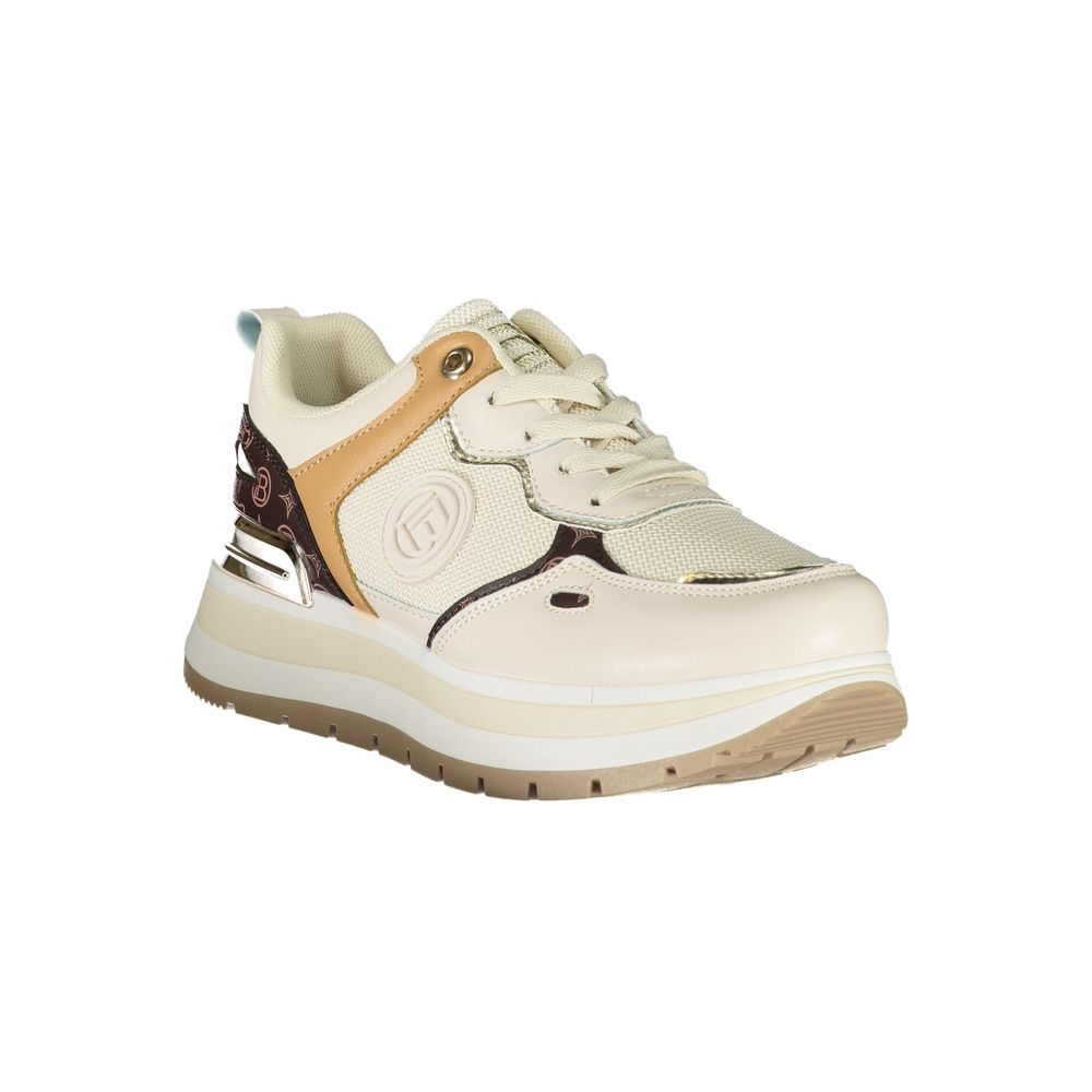 Beige Polyester Women Sneaker