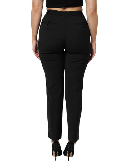 Black High Waisted Tapered STAFF Pants