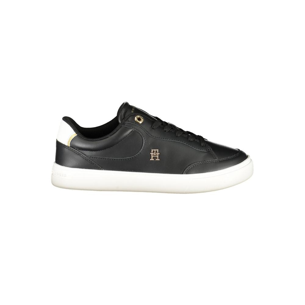 Black Leather Women Sneaker