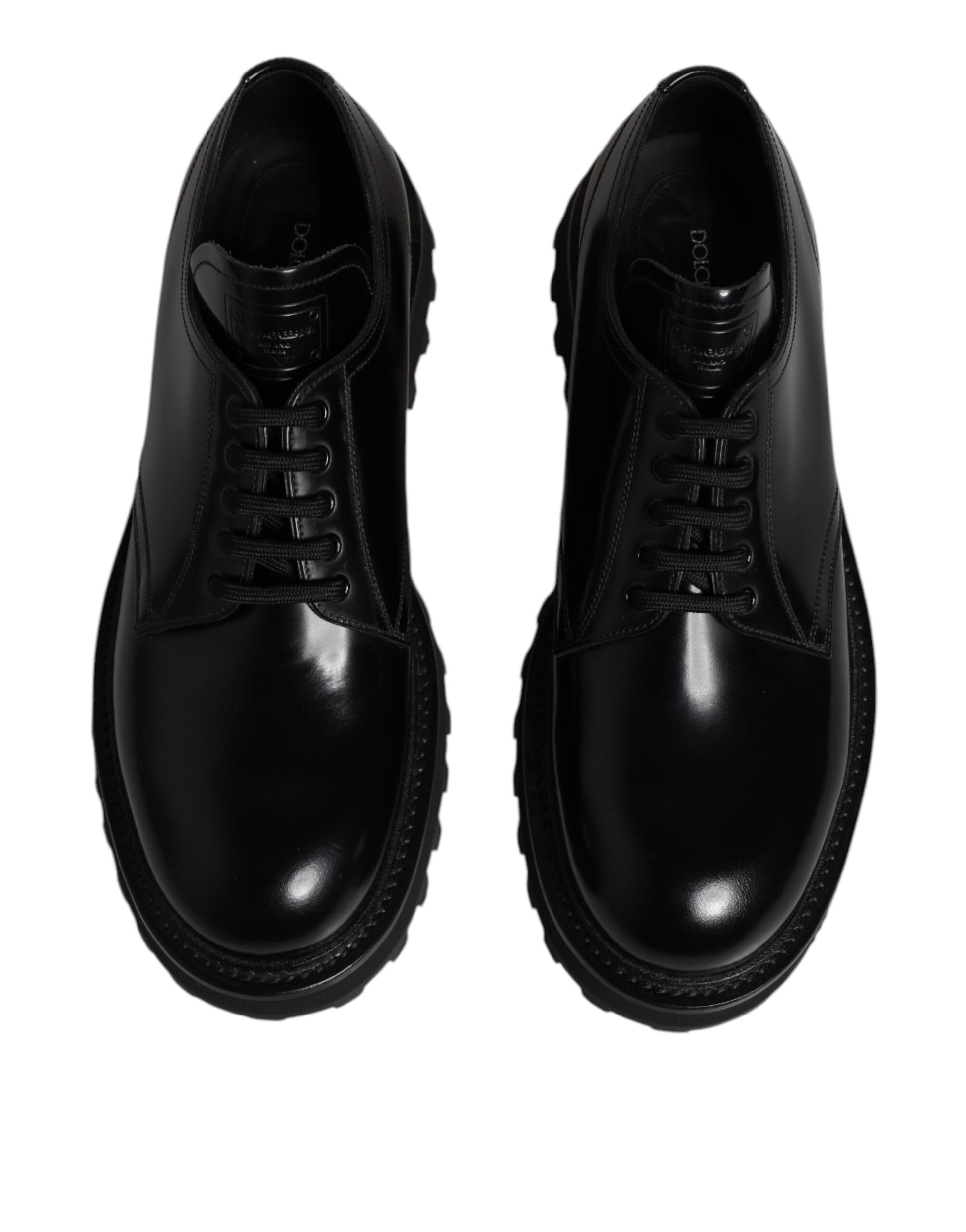 Black Leather Lace Up Derby Men Dress Shoes
