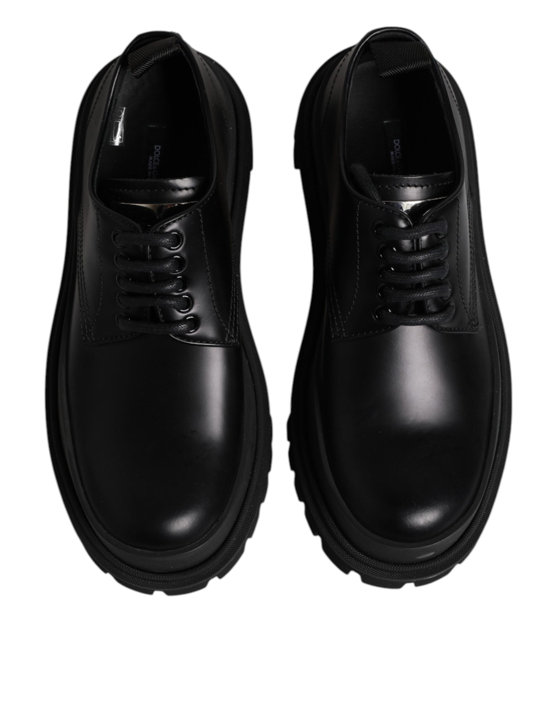 Black Leather Lace Up Derby Men Dress Shoes