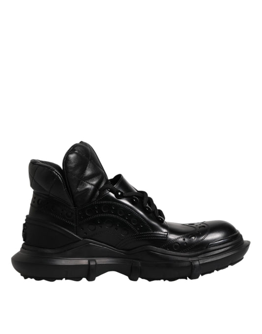 Black Leather Casual Mens Ankle Boots Shoes