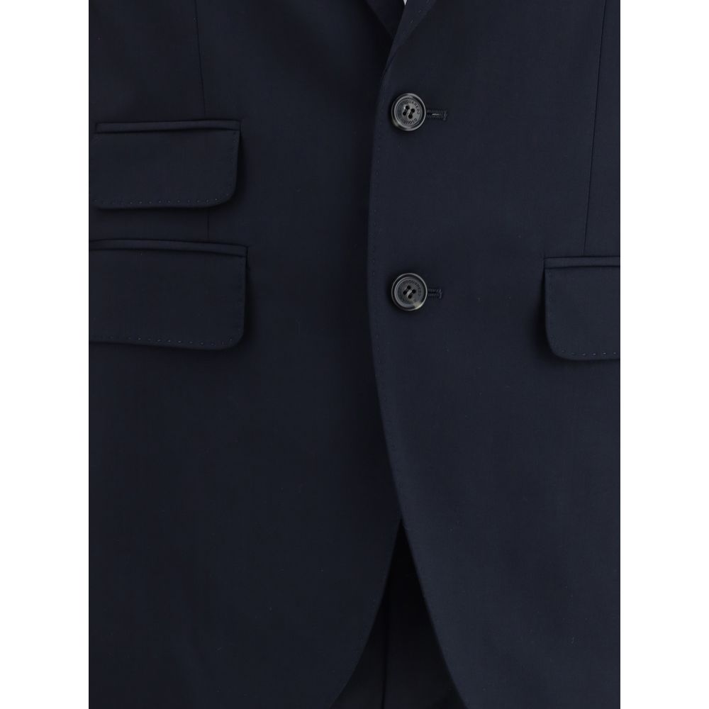 Black Fleece Wool Two-Piece Suit