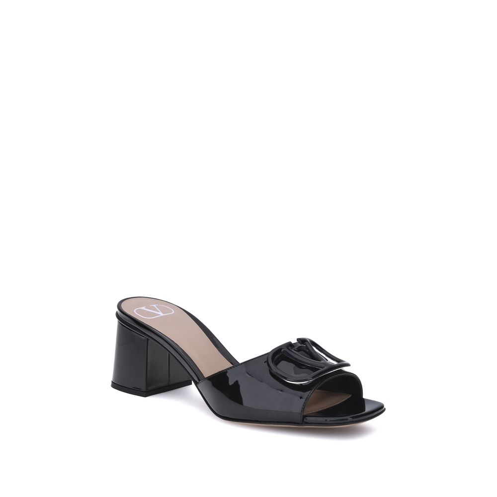 Black Calf Leather Bos Taurus Flat Sandals
