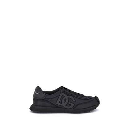 Black Fabric Low Top Sneakers