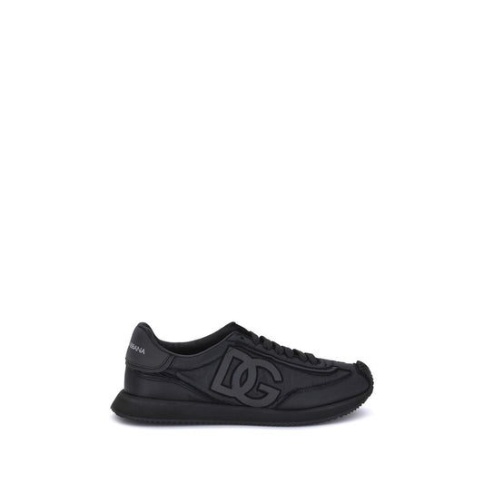 Black Fabric Low Top Sneakers