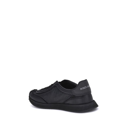 Black Fabric Low Top Sneakers