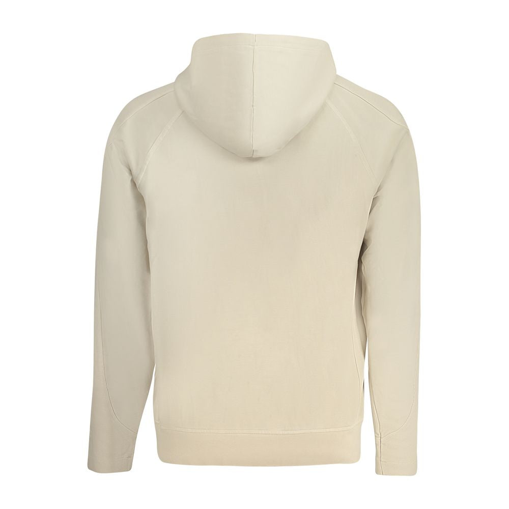 Beige Cotton Men Hoodie