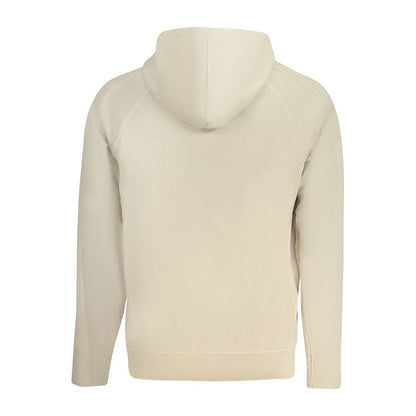 Beige Cotton Men Hoodie