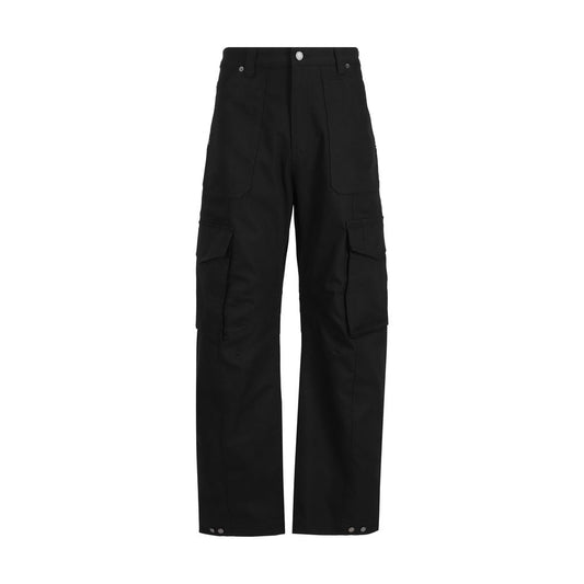 Black Elastane Cargo Pants