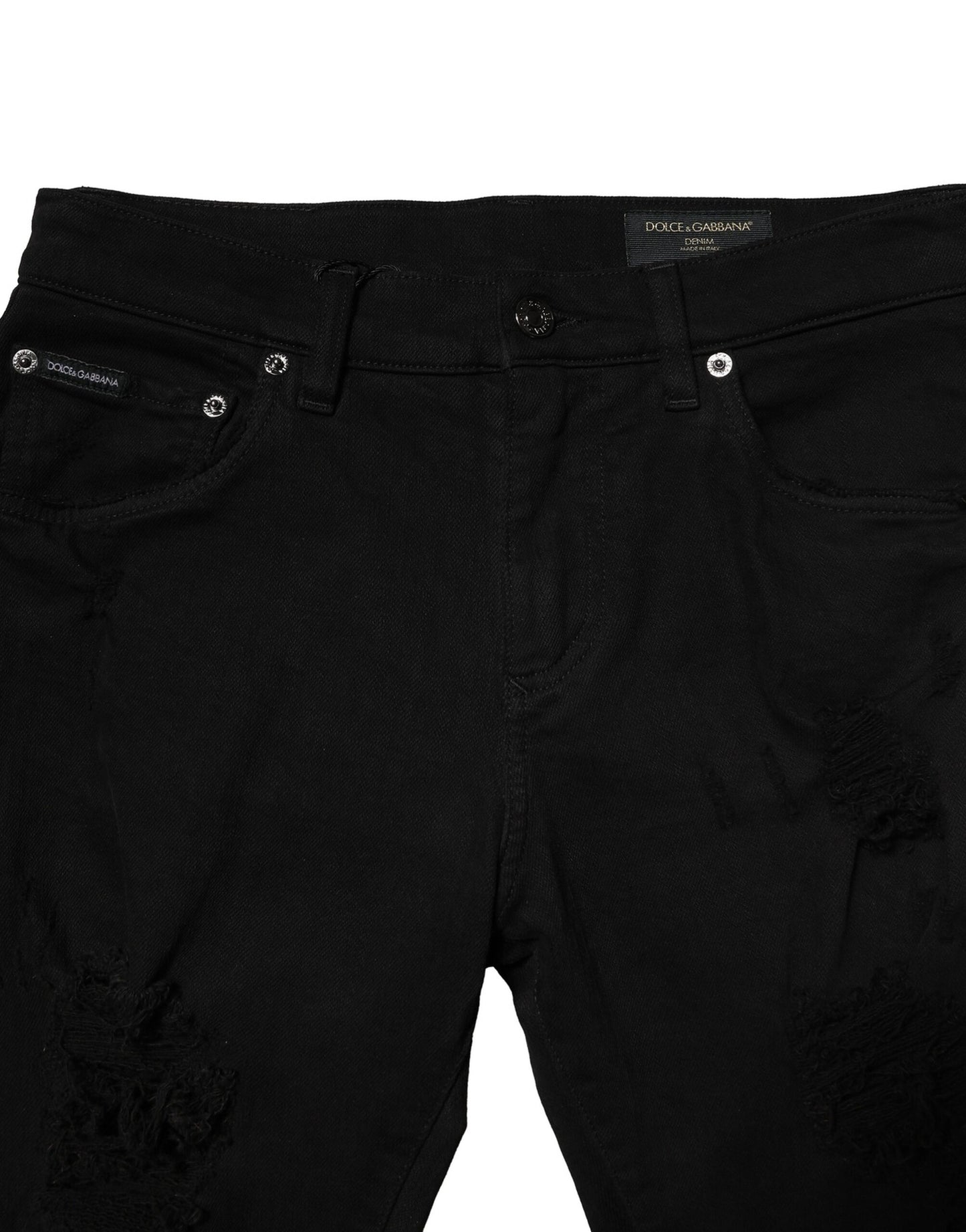 Black Cotton Logo Plaque Slim Denim Jeans