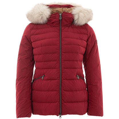 Bordeaux Polyester Full-Length Jacket