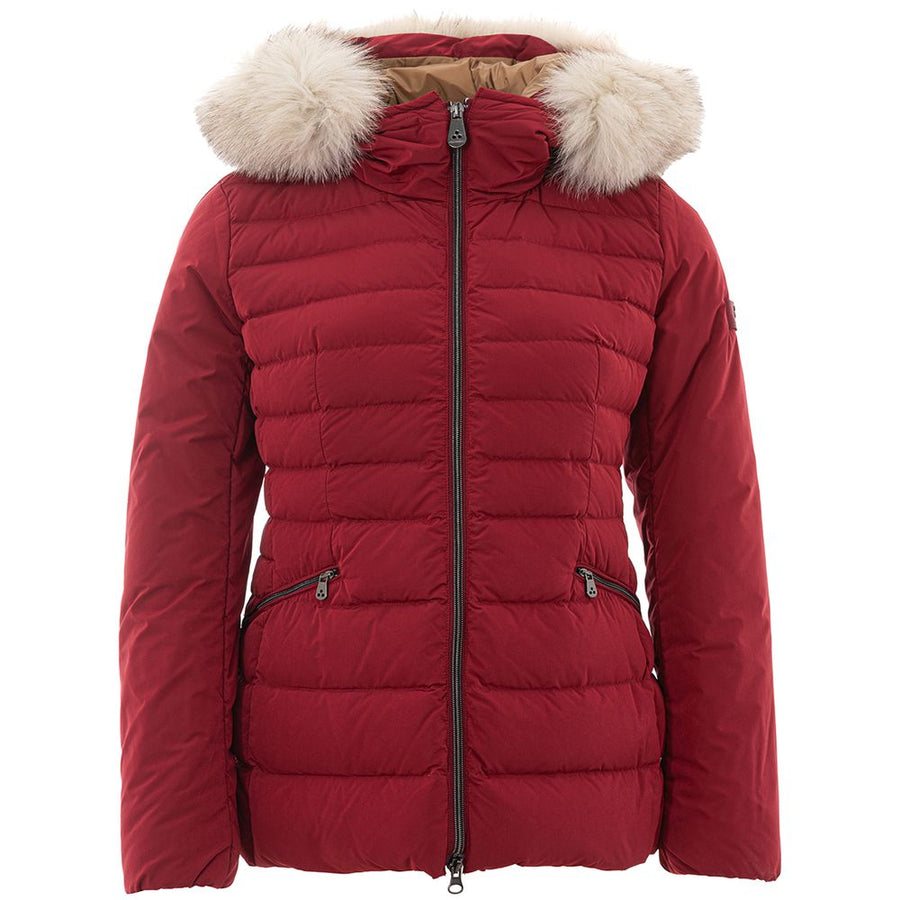 Bordeaux Polyester Full-Length Jacket