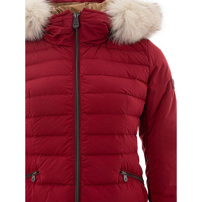 Bordeaux Polyester Full-Length Jacket