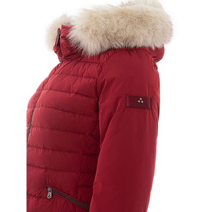 Bordeaux Polyester Full-Length Jacket