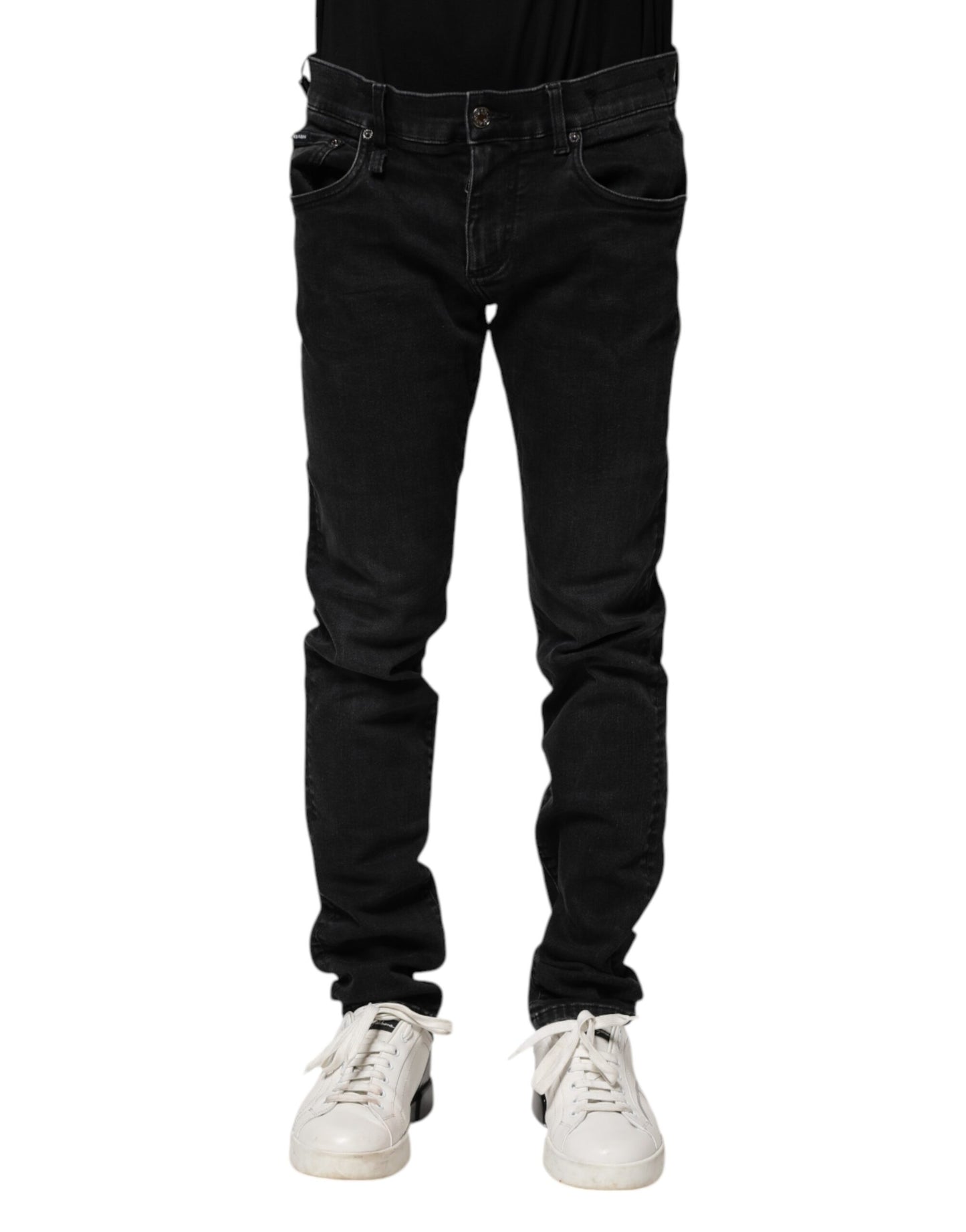 Black Cotton Skinny Men Denim Jeans