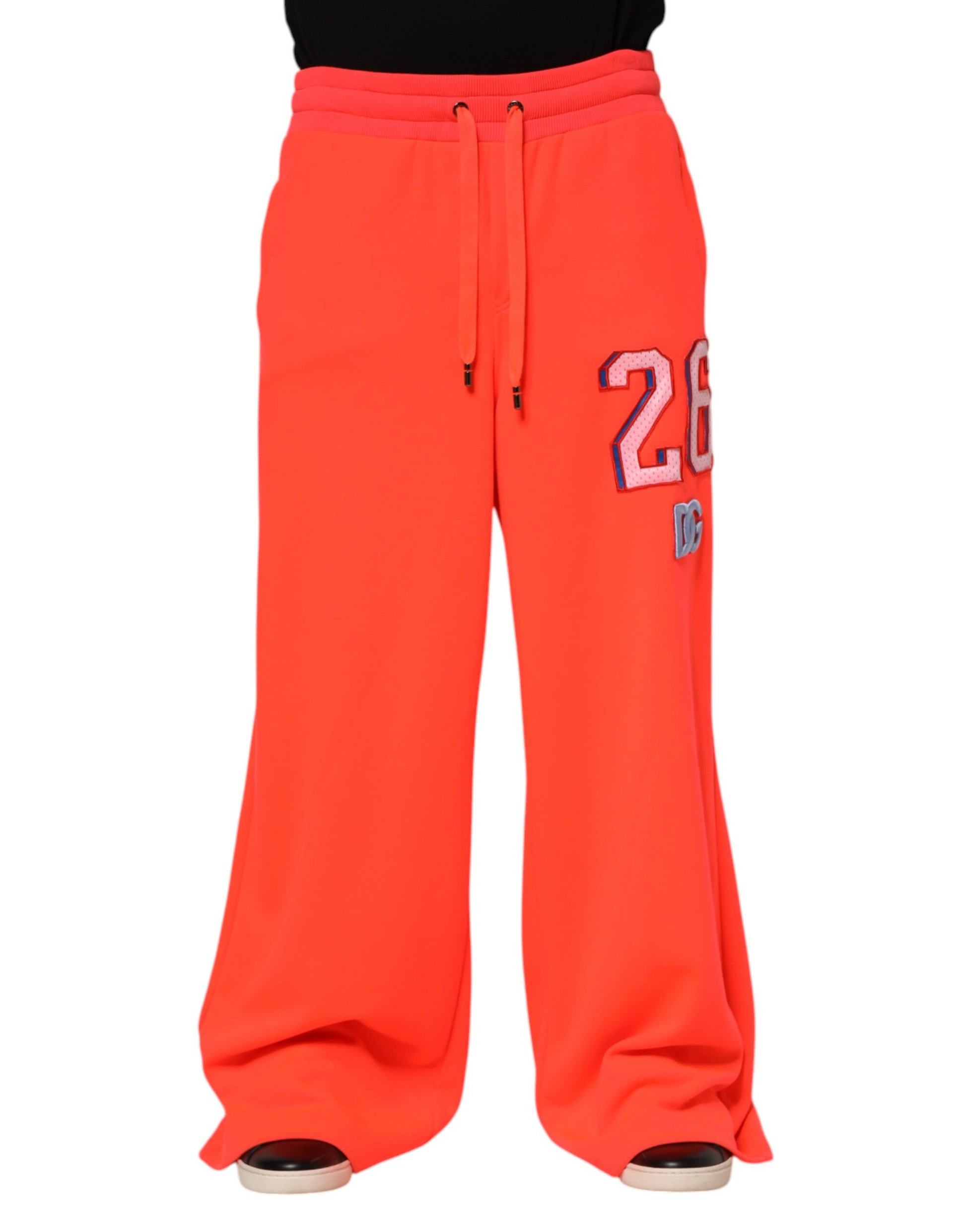 Orange Polyester Jogger Men Sweatpants Pants