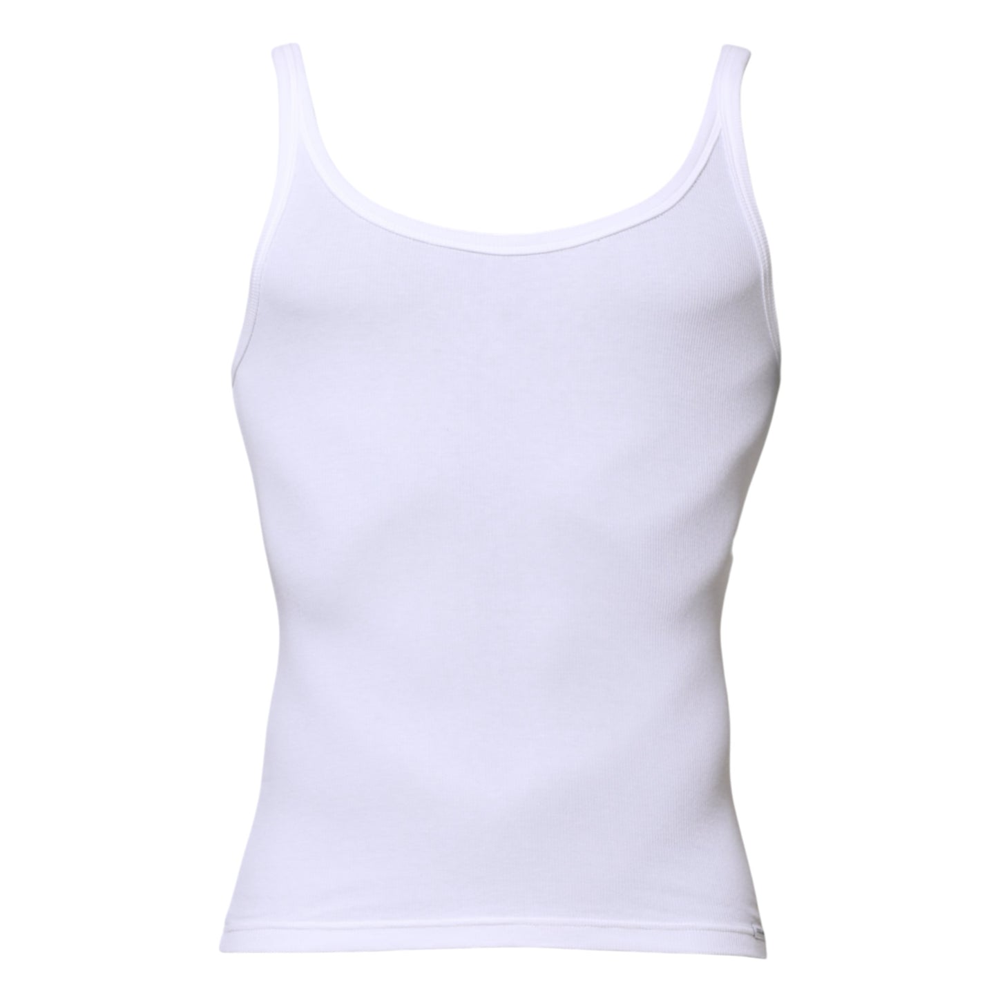 White Sleeveless Round Neck Men Tank T-shirt