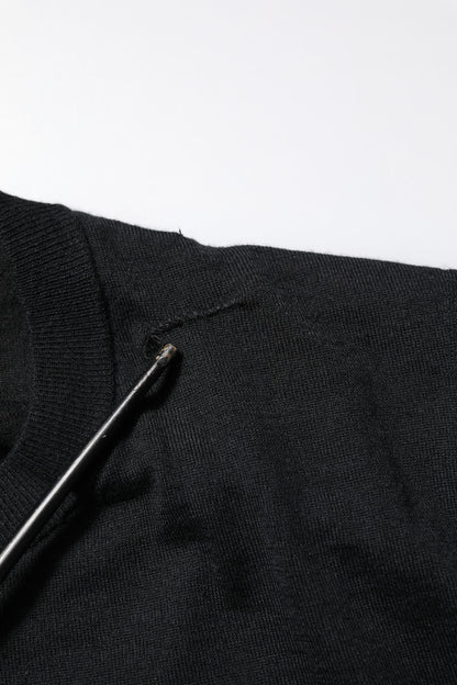 Black Cashmere Crew Neck Long Sleeves T-shirt