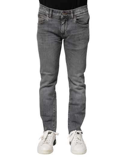 Gray Cotton Skinny Men Denim Trouser Jeans