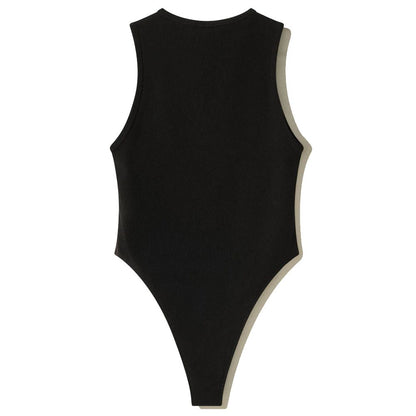 Black Cotton Bodysuit