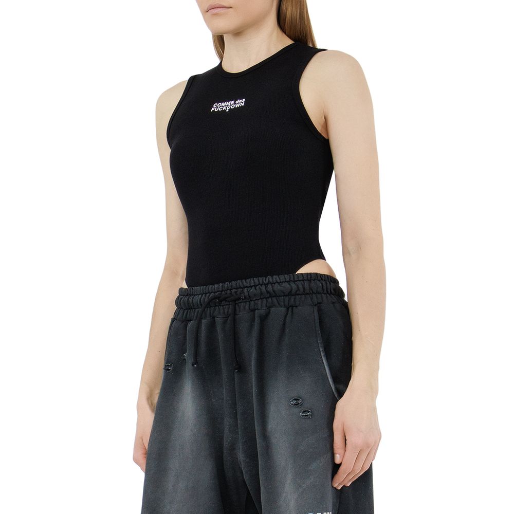 Black Cotton Bodysuit