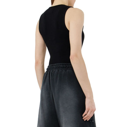 Black Cotton Bodysuit