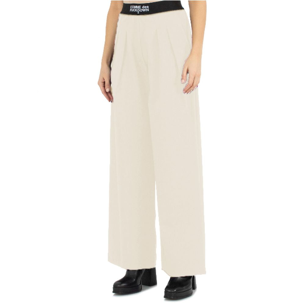 Beige Polyester Women Palazzo Trousers