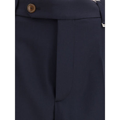 Black Fleece Wool Casual Pants