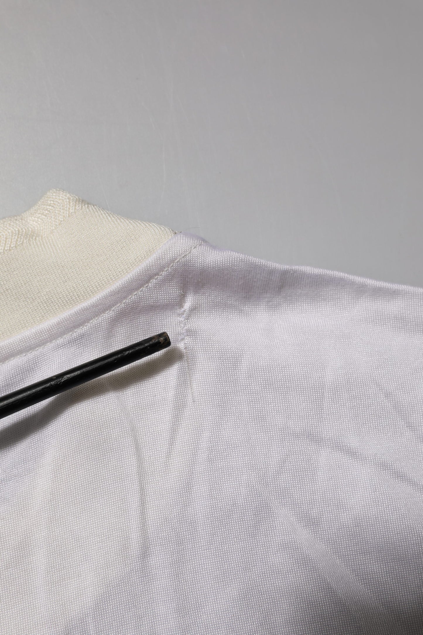 White Silk Crew Neck Long Sleeves T-shirt