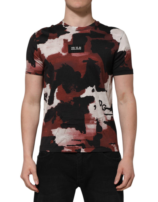 Multicolor Camouflage Men Crew Neck T-shirt
