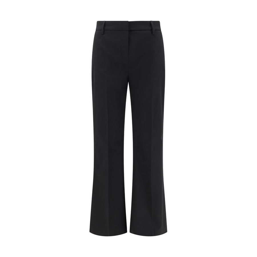 Black Cotton Flared Pants