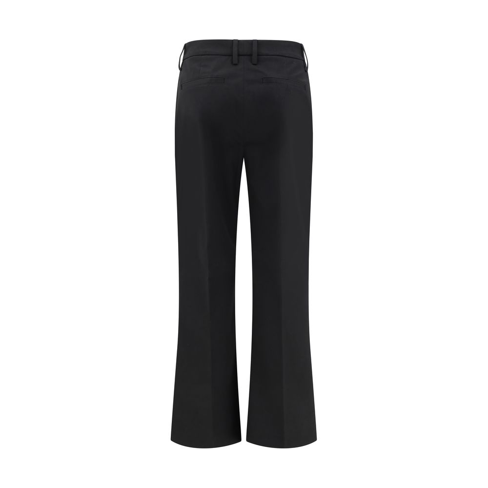 Black Cotton Flared Pants