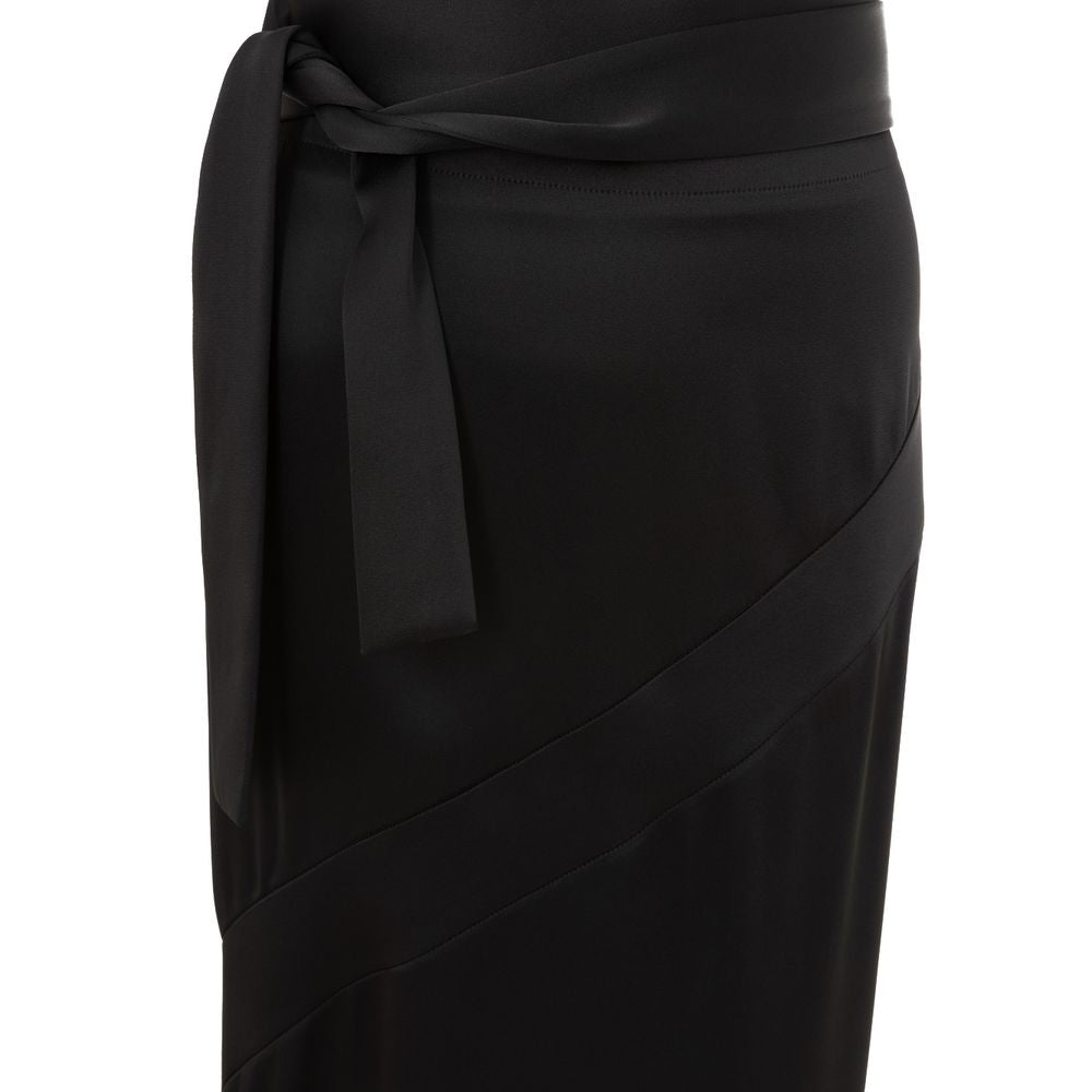 Black Acetate Long Skirt