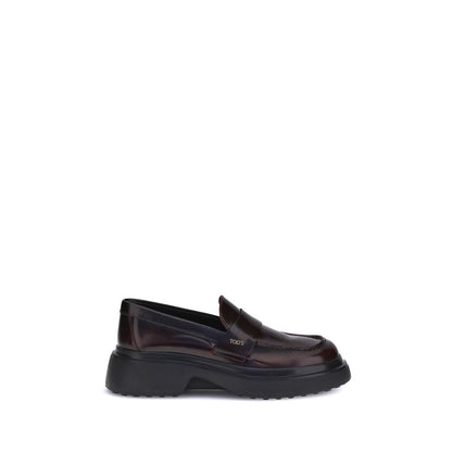 Brown Rubber Platform Loafers