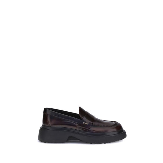 Brown Rubber Platform Loafers
