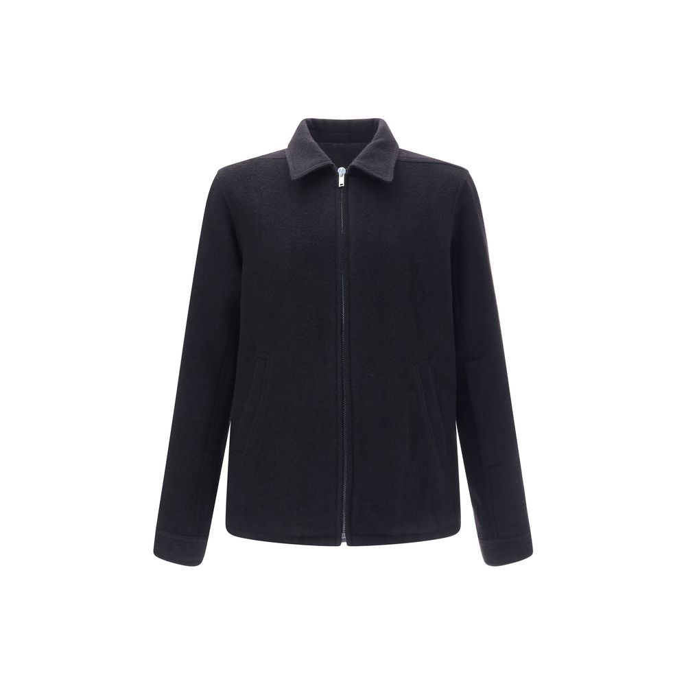 Black Fleece Wool Coat